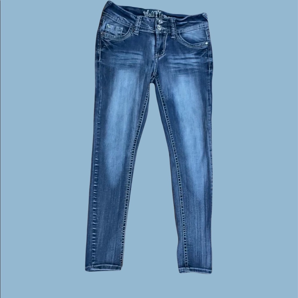 y2k wallflower low-rise size 5 low rise jeans with bejeweled pockets